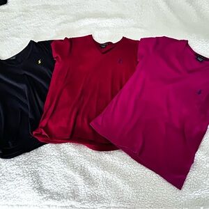 Ralph Lauren Women's Short Sleeve Tees - Black, Red, and Pink